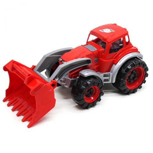 Трактор погрузчик (красный) фото