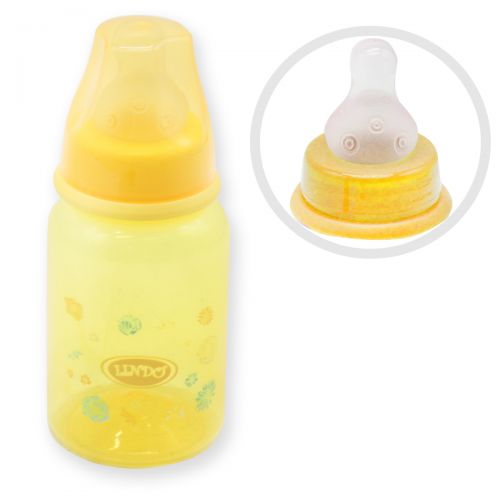 Дитяча пляшечка з соскою 125 мл, жовта фото