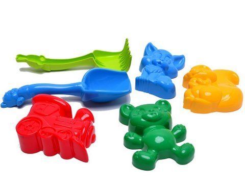 Пісочний набір "Незабудка № 4" (лопатка, грабельки, 4 пасочки)  мініатюра фото 1