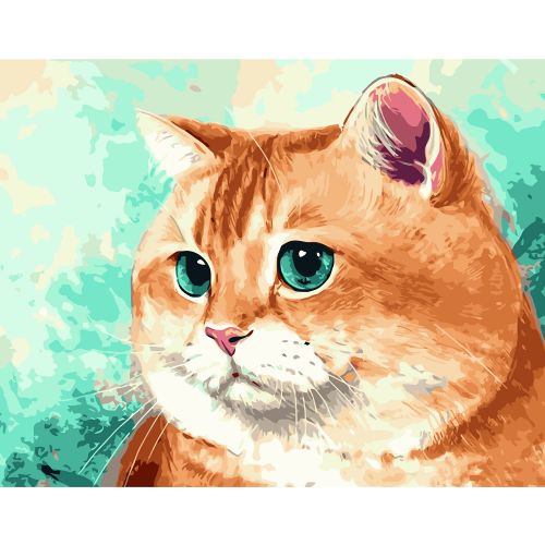 Картина по номерам "Рыжий кот с голубыми глазами" ★★★★★ фото