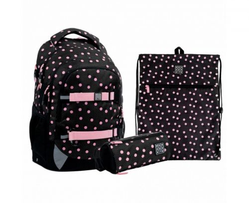 Набір рюкзак + пенал + сумка для взуття WK 727 Polka Dots фото