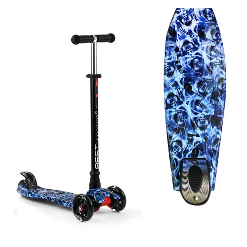 Самокат чотириколісний "Best Scooter", череп картинка Самокат чотириколісний "Best Scooter", череп фото