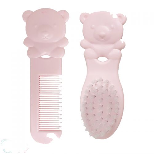Детский набор расчёсок "Мишка", розовый фото