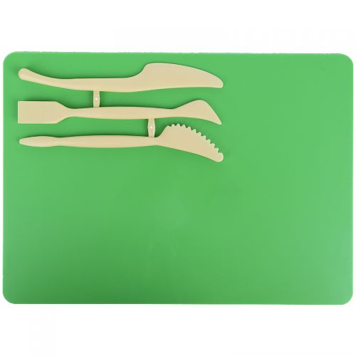 Набір для ліплення "Дощечка і 3 стека", зелений фото