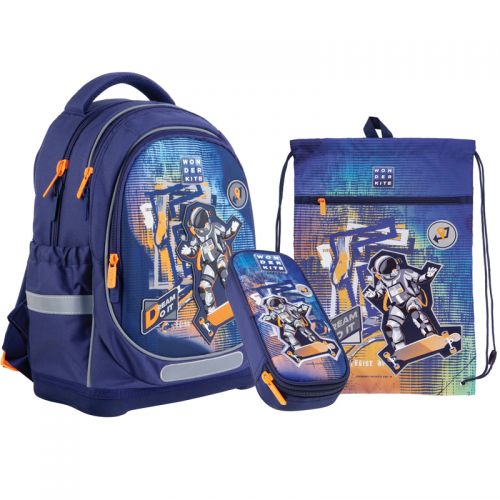 Набір рюкзак + пенал + сумка для взуття WK 724 Space Skating фото