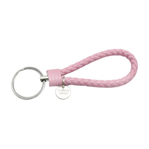Брелок для ключів "Косичка", рожевий фото
