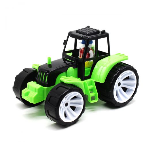 Трактор пластиковый, зеленый фото