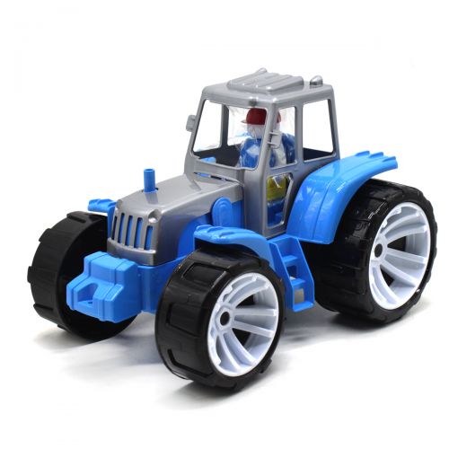 Трактор пластиковый, синий фото