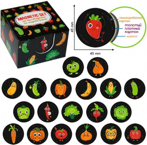 Набір магнітиків "Веселі фрукти і овочі" фото