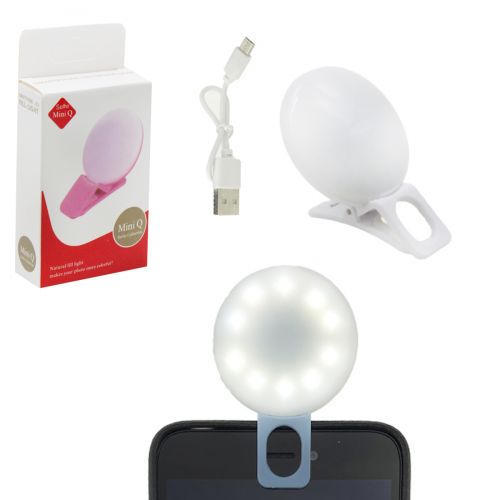 Селфі лампа на смартфон Mini Q (біла) фото