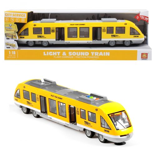 Пластиковая машинка "Поезд скоростной", желтый фото