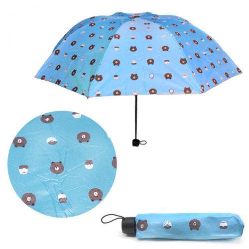 Зонтик складной "Мишутки", голубой фото