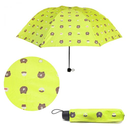 Зонтик складной "Мишутки", салатовый фото