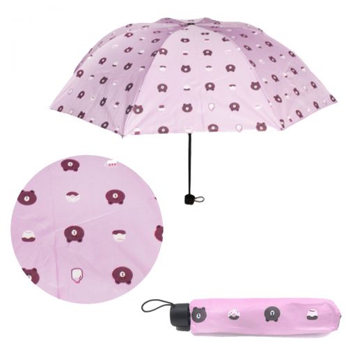 Зонтик складной "Мишутки", фиолетовый фото