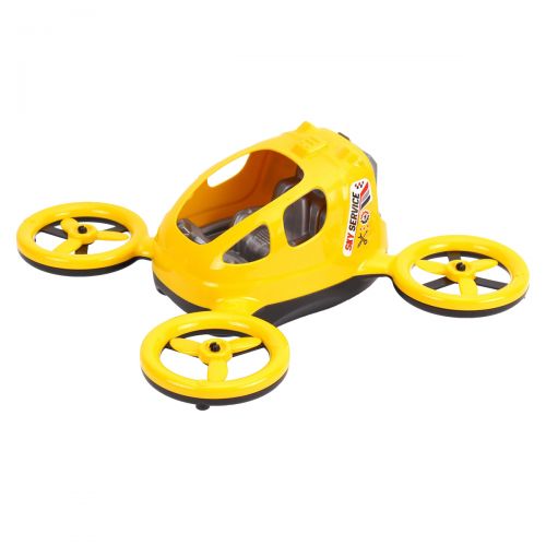 Пластиковая машинка "Квадрокоптер", желтый фото