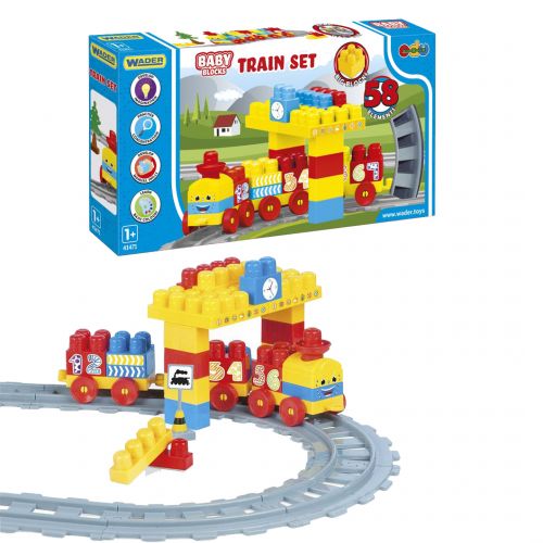 Ігровий набір "Baby Blocks" залізна дорога (58ел) картинка Ігровий набір "Baby Blocks" залізна дорога (58ел) фото