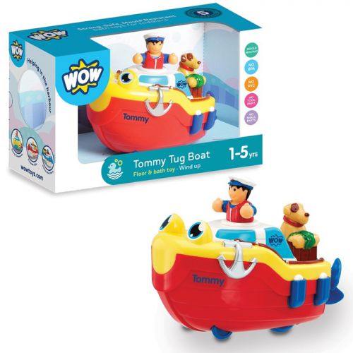 [04000] Іграшка WOW TOYS Tommy Tug Boat bathtoy буксирний човен(іграшки для купання) фото