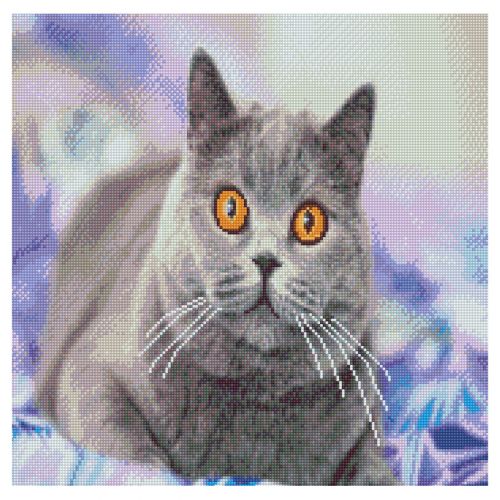 Алмазная мозаика "Серый кот" фото