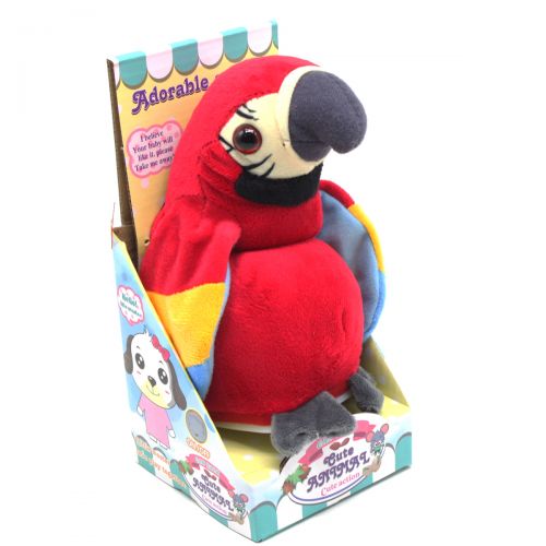 Мягкая игрушка-повторюшка "Попугай" (красный) фото