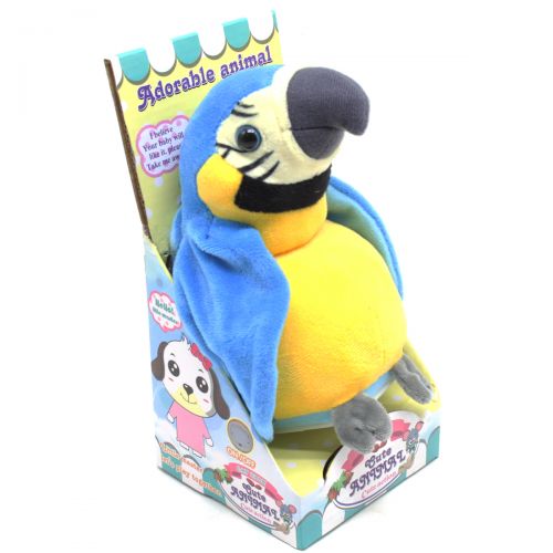 Мягкая игрушка-повторюшка "Попугай" (синий) фото