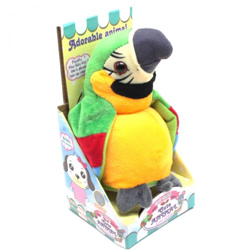 Мягкая игрушка-повторюшка "Попугай" (зеленый) фото