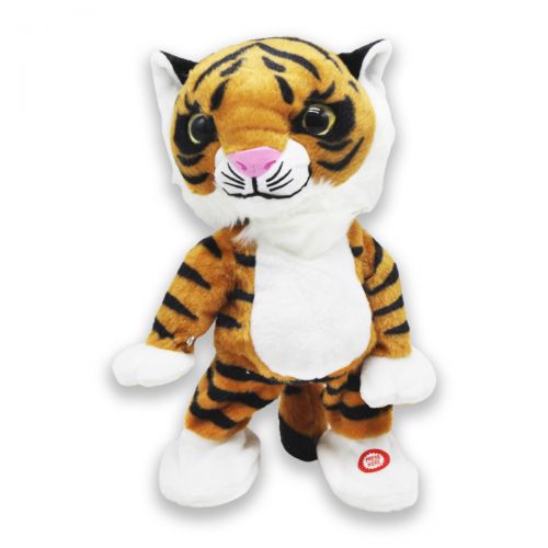 Мягкая интерактивная игрушка "Тигр", коричневый фото