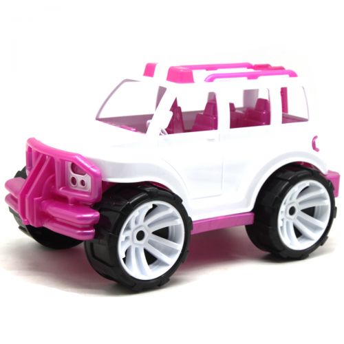 Машинка "Внедорожник", розово-белый фото