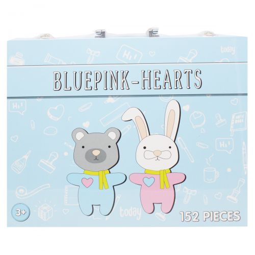 Набір для малювання "Bluepink hearts", синій фото