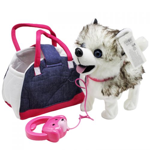 Інтерактивна іграшка "Собачка в сумці", сіра фото