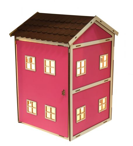 Уценка.  Двухэтажный домик для кукол - не товарный вид отломана ручка у двери фото