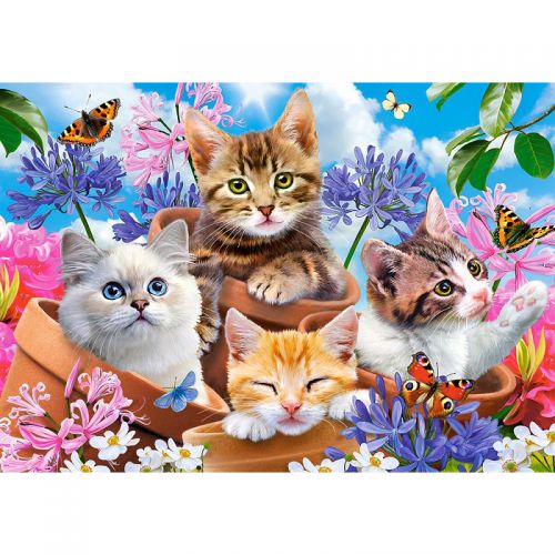 Пазли "Кошенята в квітах", 120 елементів фото