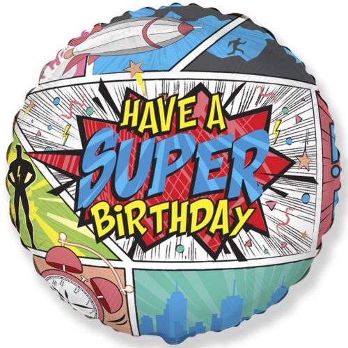 Фольгированный шарик "Super Birthday" фото