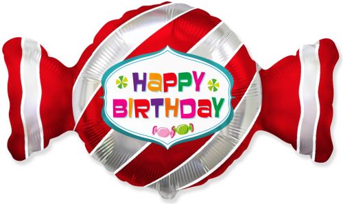 Куля фольгована "Цукерка: Happy birthday" фото