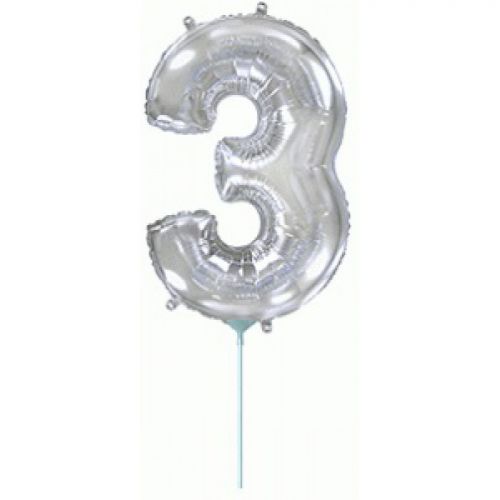 Кулька з фольги "Цифра 3" фото