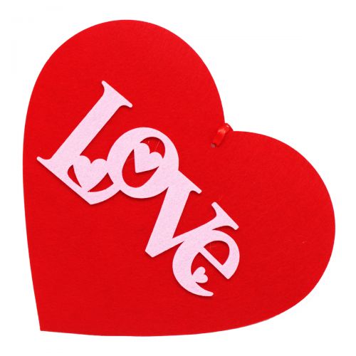 Декор із фетру "Серце Love", червоне фото
