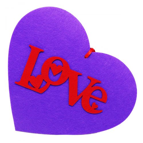 Декор із фетру "Серце Love", фіолетове фото