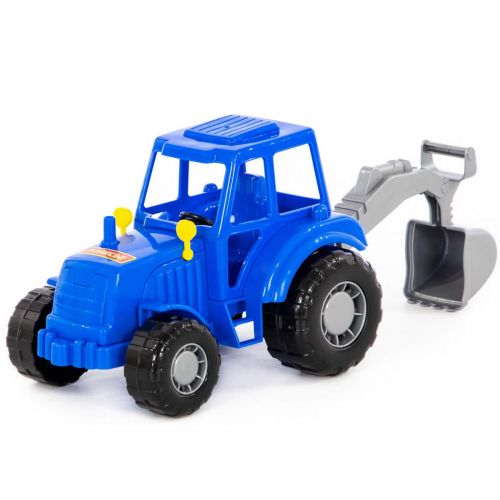 Трактор "Майстер" із ковшем, синій фото