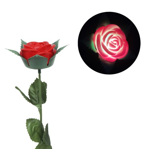 Троянда зі світлом, 40 см (червоний) фото