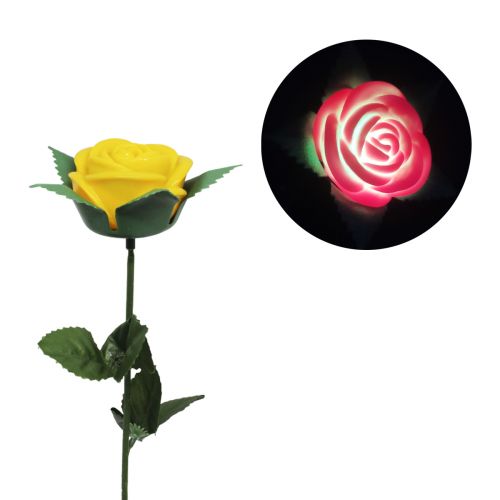 Троянда зі світлом, 40 см (жовтий) фото