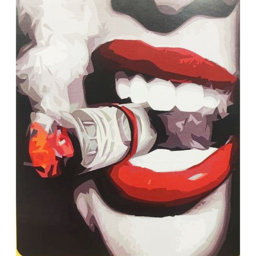 Картина за номерами "Сигара та червона помада" ★★★  мініатюра фото 1