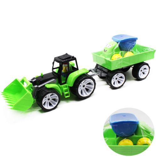 Ігровий набір "Трактор із причепом" (зелений) фото