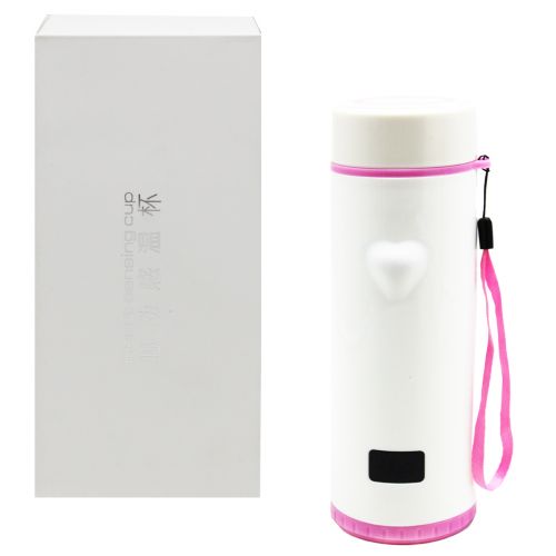 Термос "Heart Sensing Cup LED" 360 мл (рожевий) фото