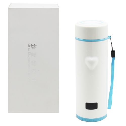 Термос "Heart Sensing Cup LED" 360 мл (блакитний) фото