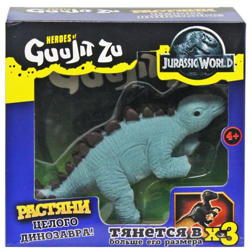 Игрушка тянучка "Стегозавр", синяя коробка фото