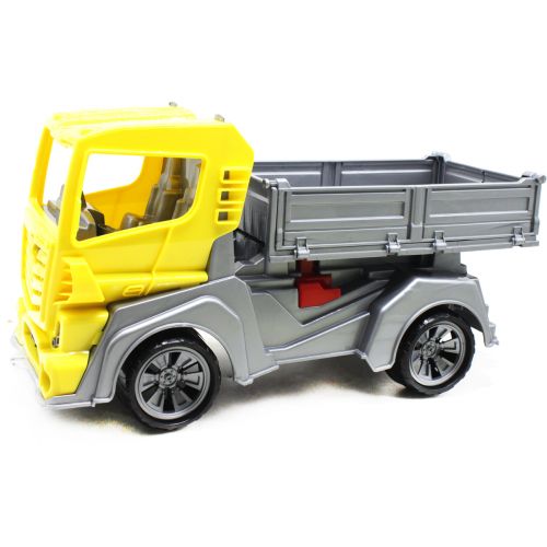 Пластиковый грузовик, желтый фото