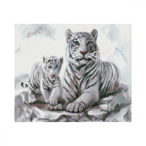 Алмазна мозаїка "Білі тигри" фото