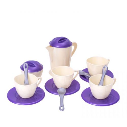 Набор пластиковой посуды "Чаепитие" (фиолетовый) фото