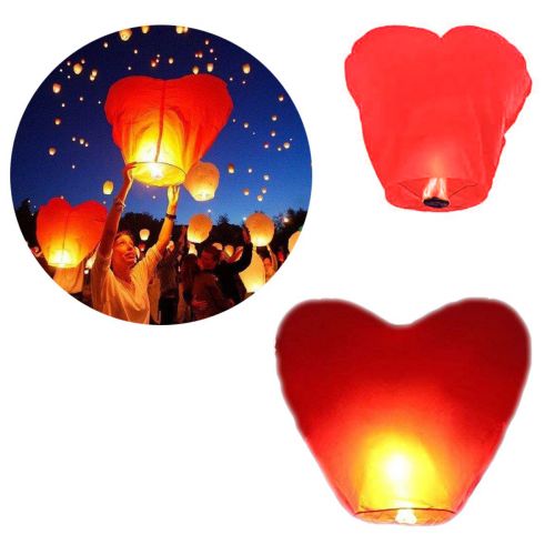 "Китйский фонарик "Сердце", красный фото