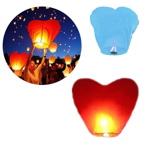 Китайський ліхтарик "Серце", синій фото