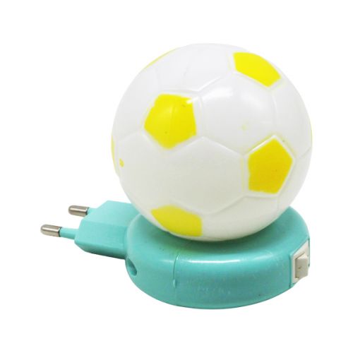 Светильник "Футбольный мяч", бирюзовый (мяч бело-желтый) фото